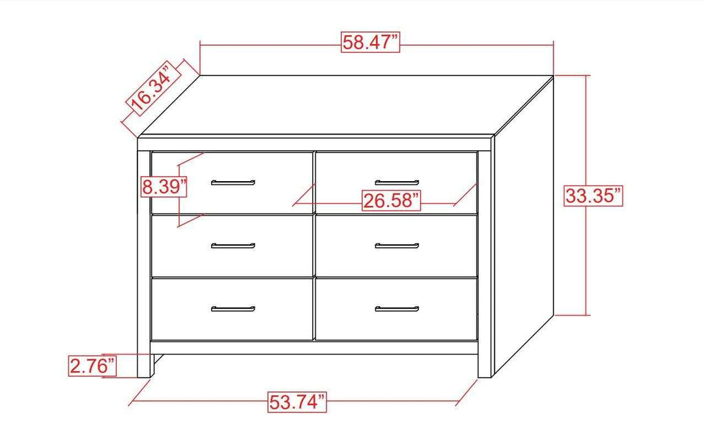 Brantford 6-drawer Dresser Barrel Oak