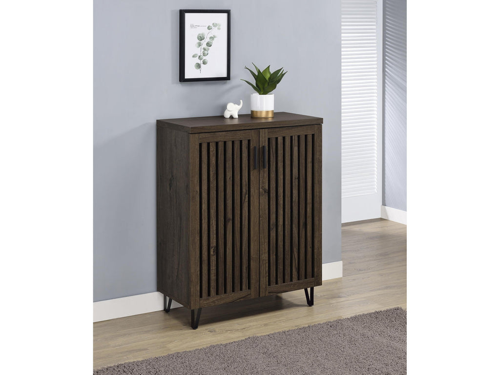 Brixton 2-door Entryway Shoe Storage Cabinets Smoked Oak