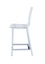 Juelia Clear Acrylic Counter Chair Chrome (Set of 2)