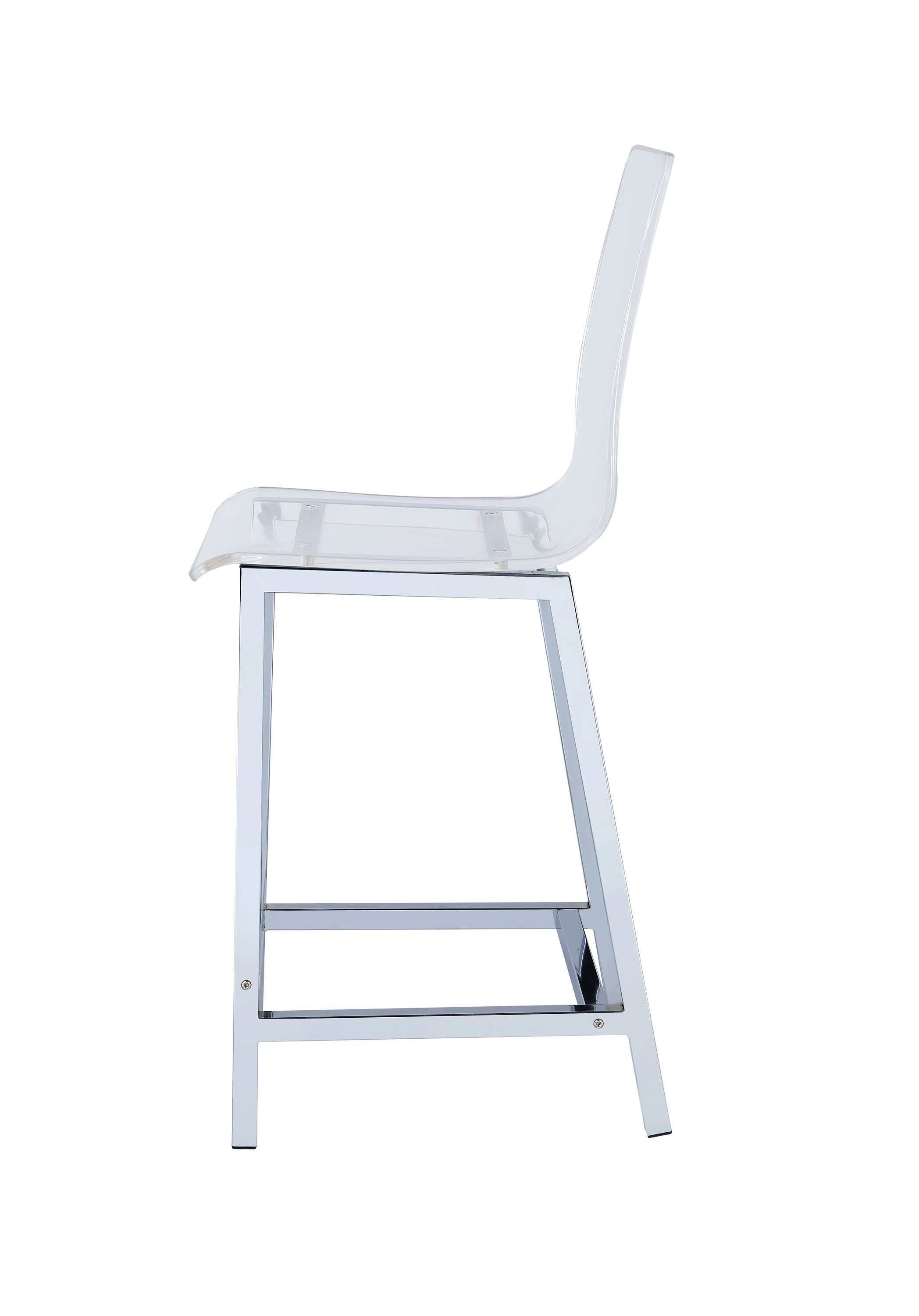 Juelia Clear Acrylic Counter Chair Chrome (Set of 2)