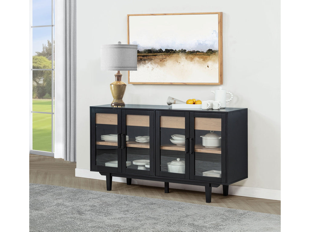 Middleton 4-door Sideboard Server with Dual Drawers Black