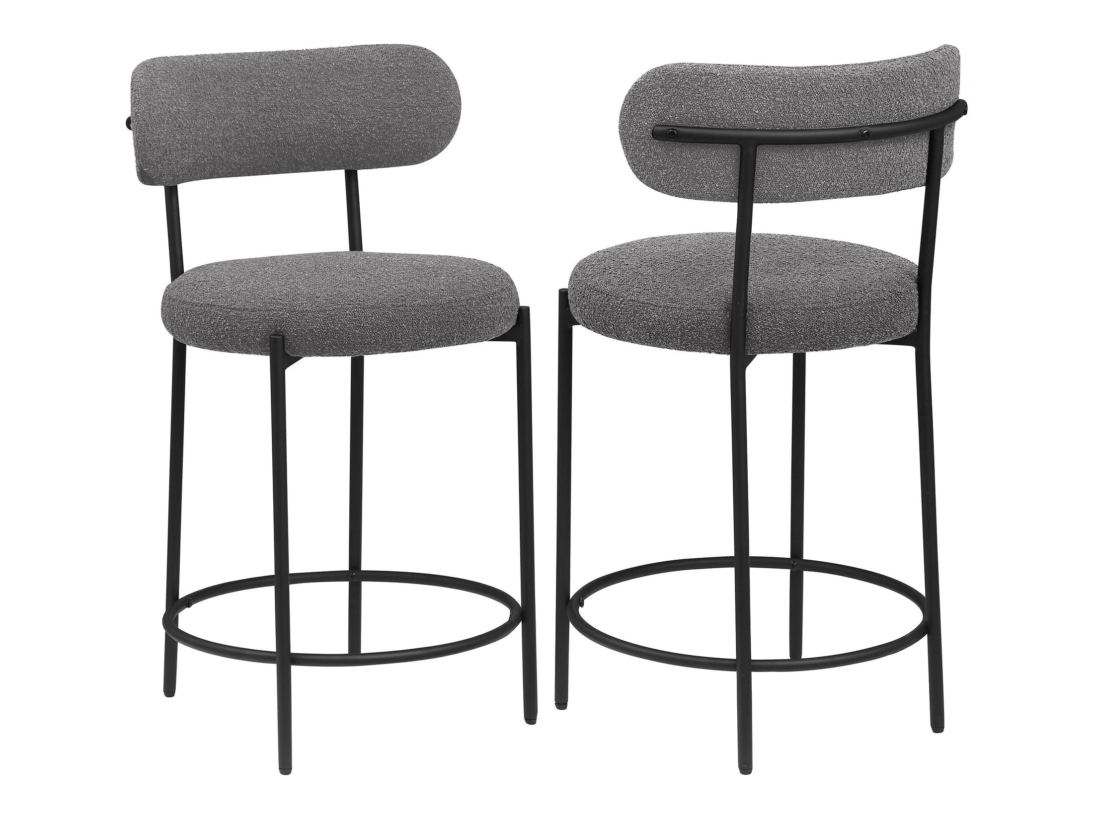 Viola Boucle Upholstered Counter Chair Grey (Set of 2)