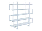 Elmer 63-inch 5-shelf Bookshelf Clear and Chrome