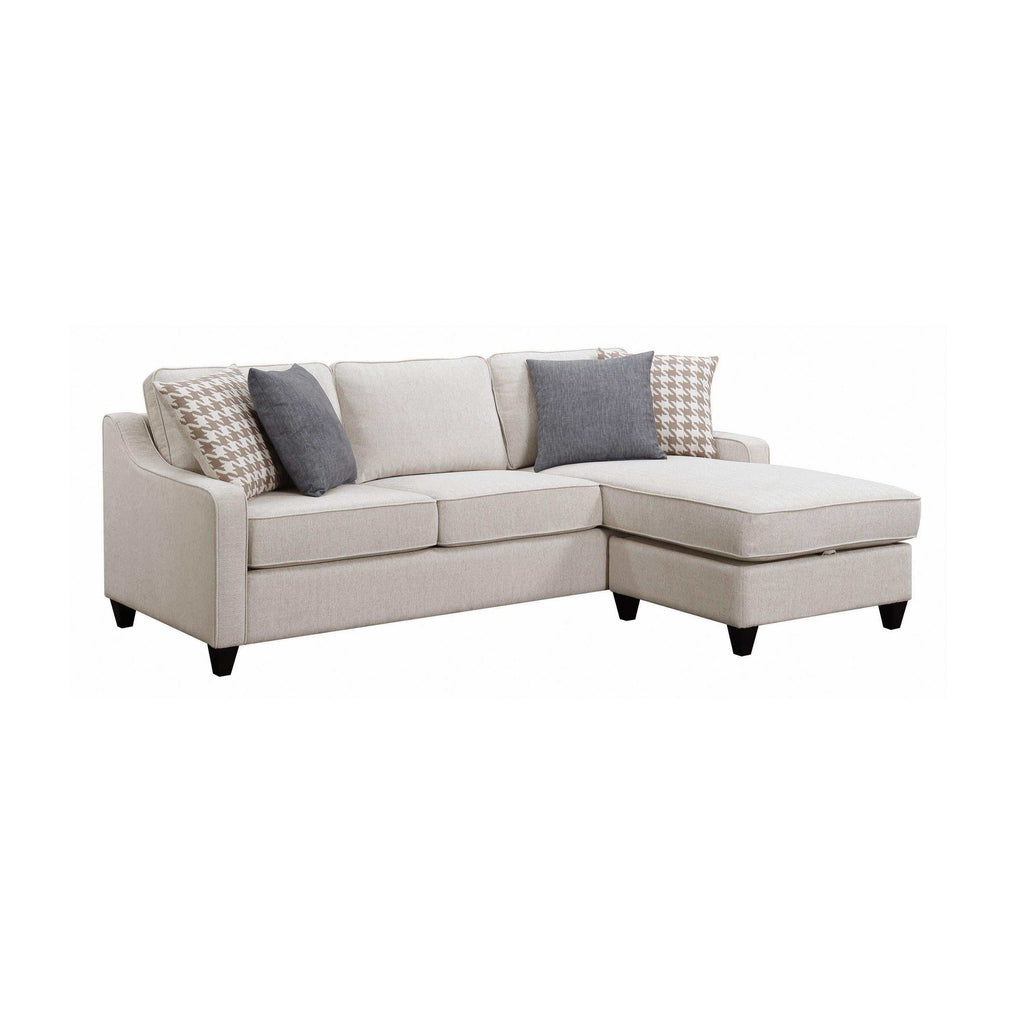 Mcloughlin Upholstered Sloped Arm Sectional Sofa Platinum