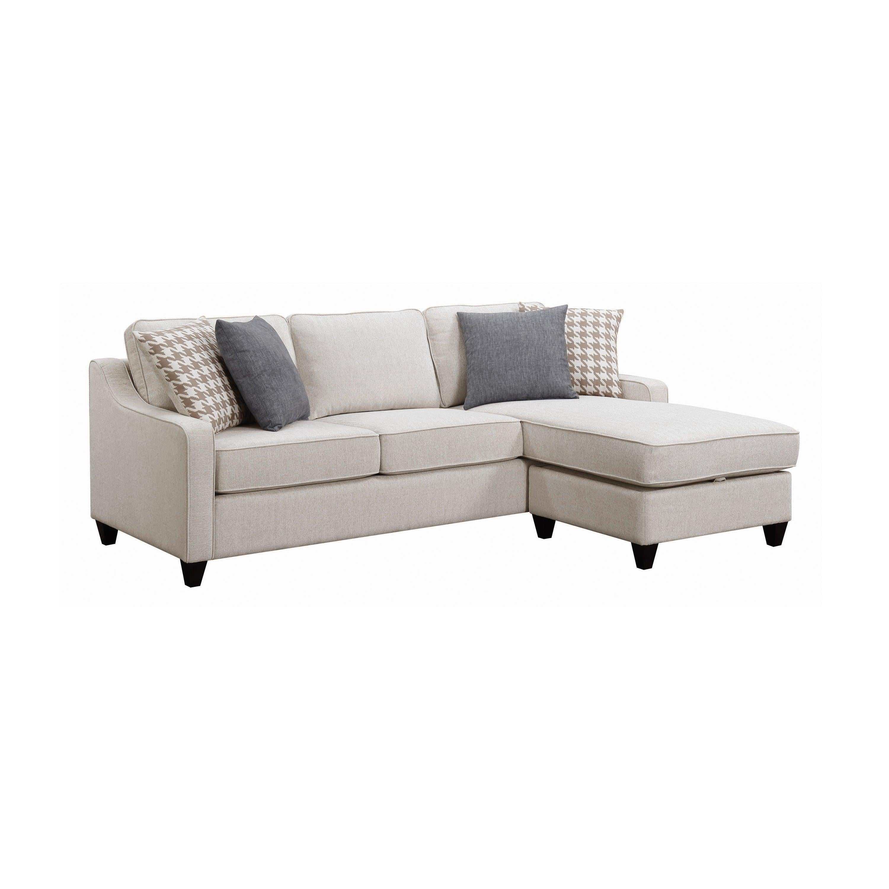 Mcloughlin Upholstered Sloped Arm Sectional Sofa Platinum