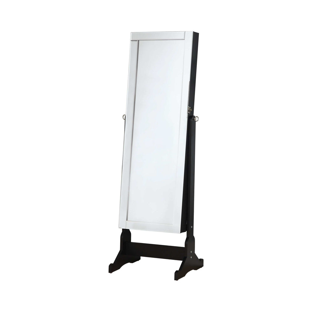 Cortez Cheval Mirror with Jewelry Storage Black