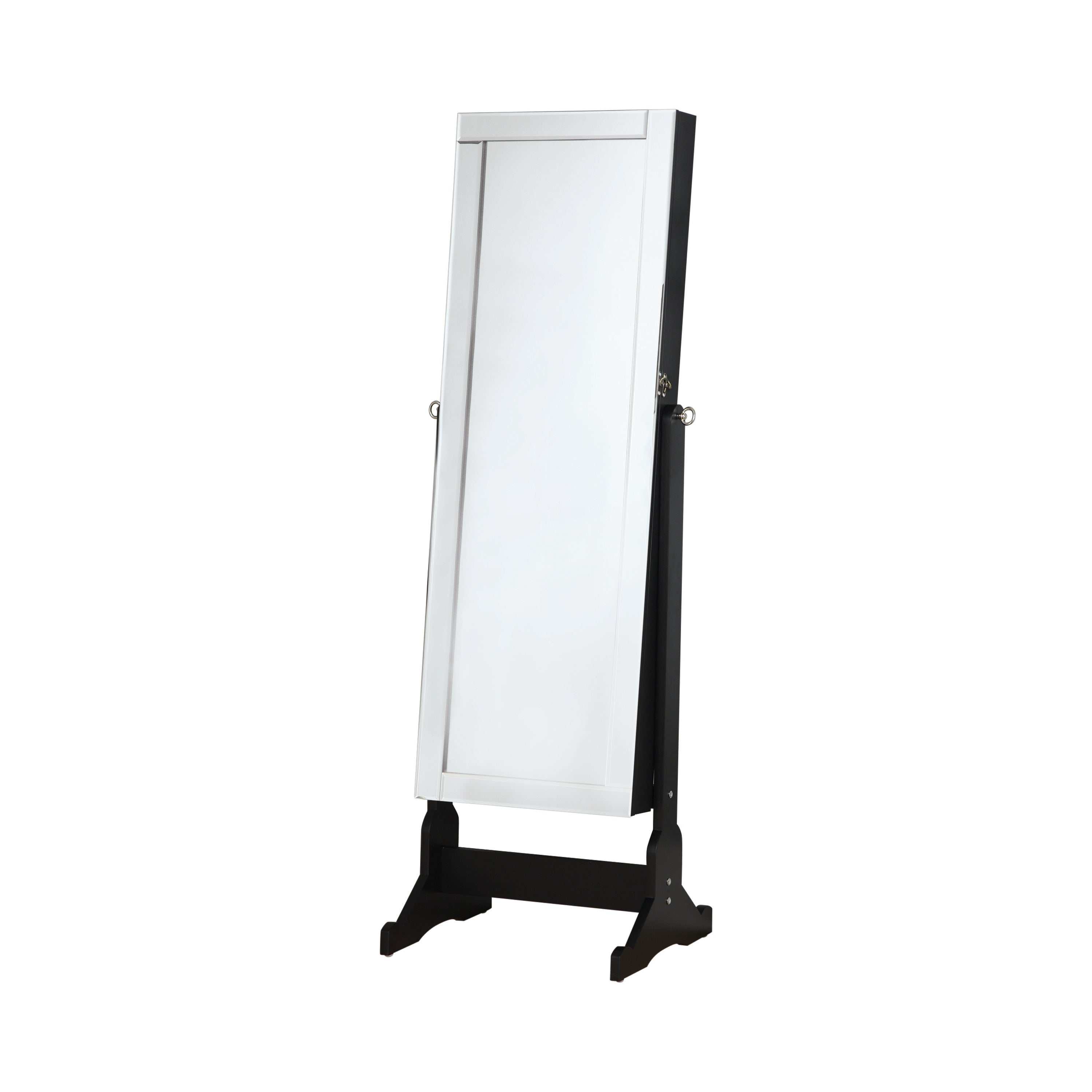 Cortez Cheval Mirror with Jewelry Storage Black