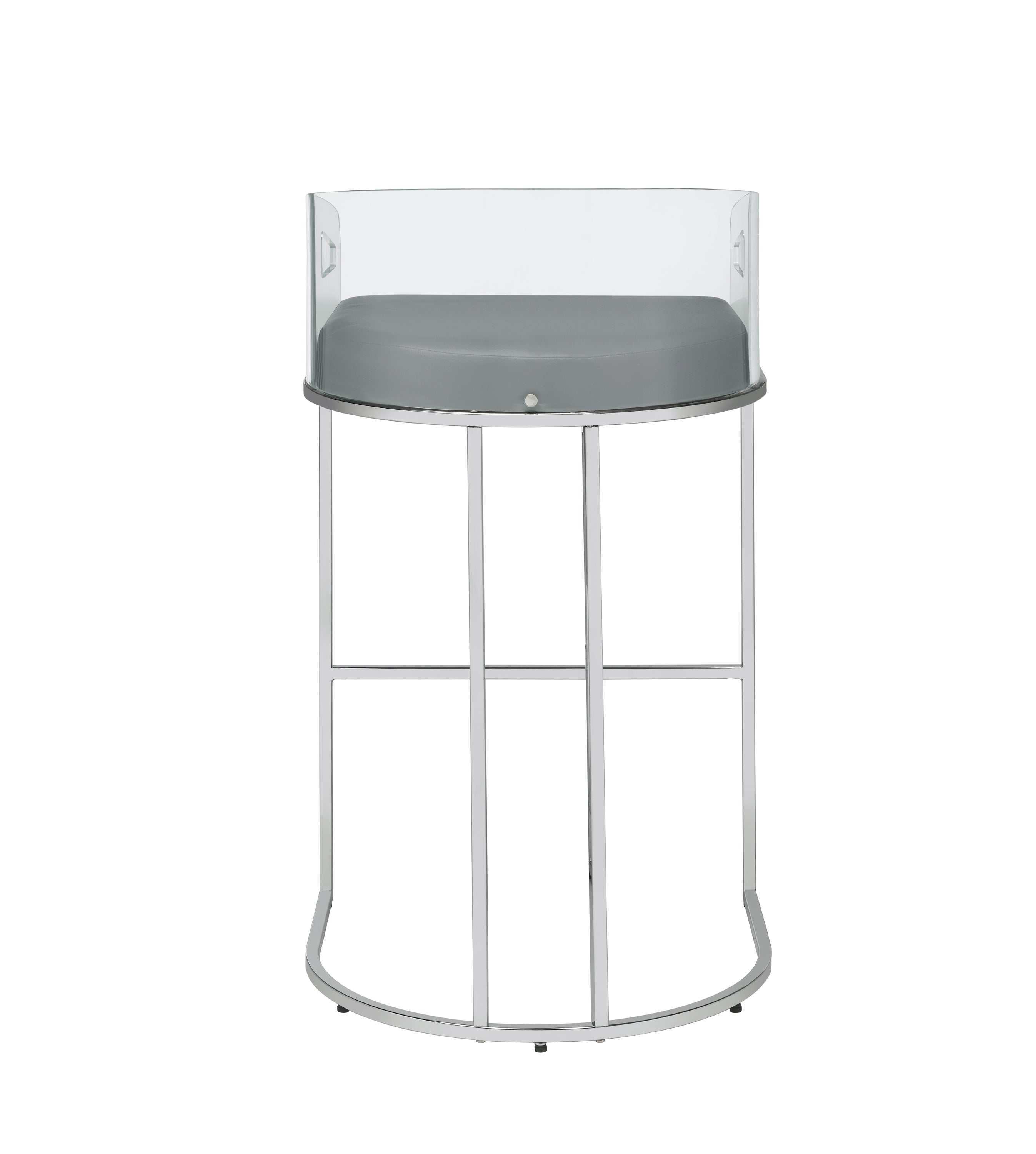 Thermosolis Clear Acrylic Bar Chair Chrome (Set of 2)