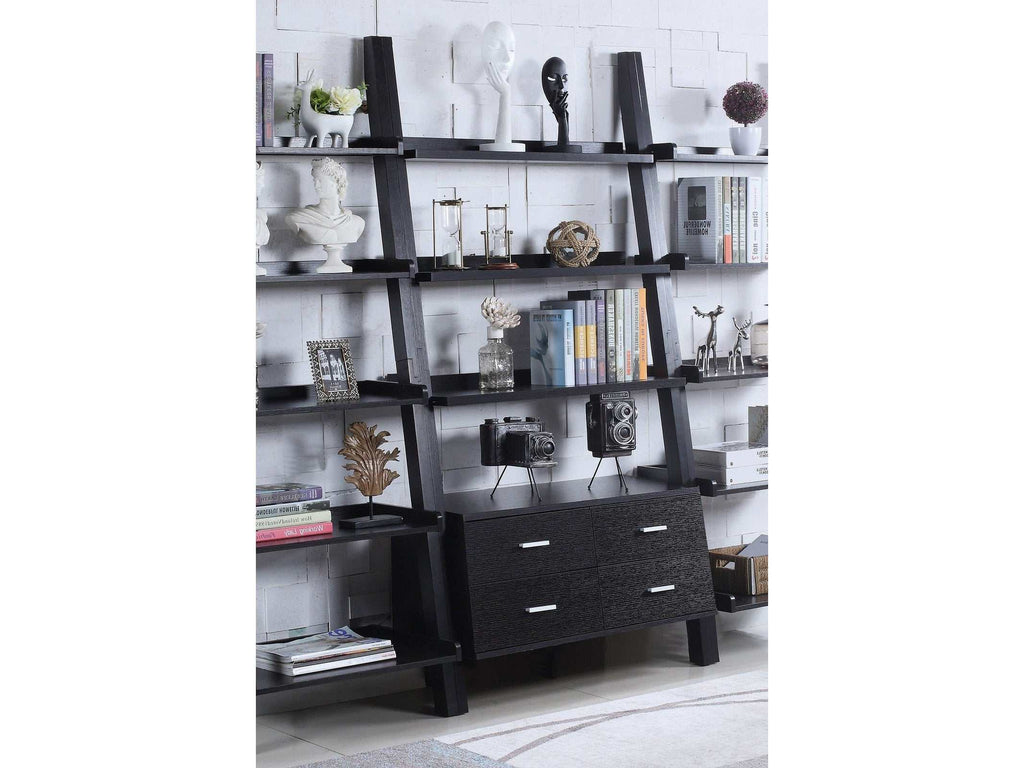 Colella 72-inch 5-shelf Storage Ladder Bookshelf Cappuccino