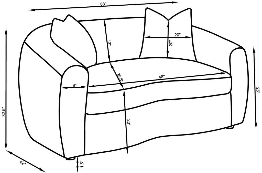 Isabella Fabric Upholstered Loveseat Sand