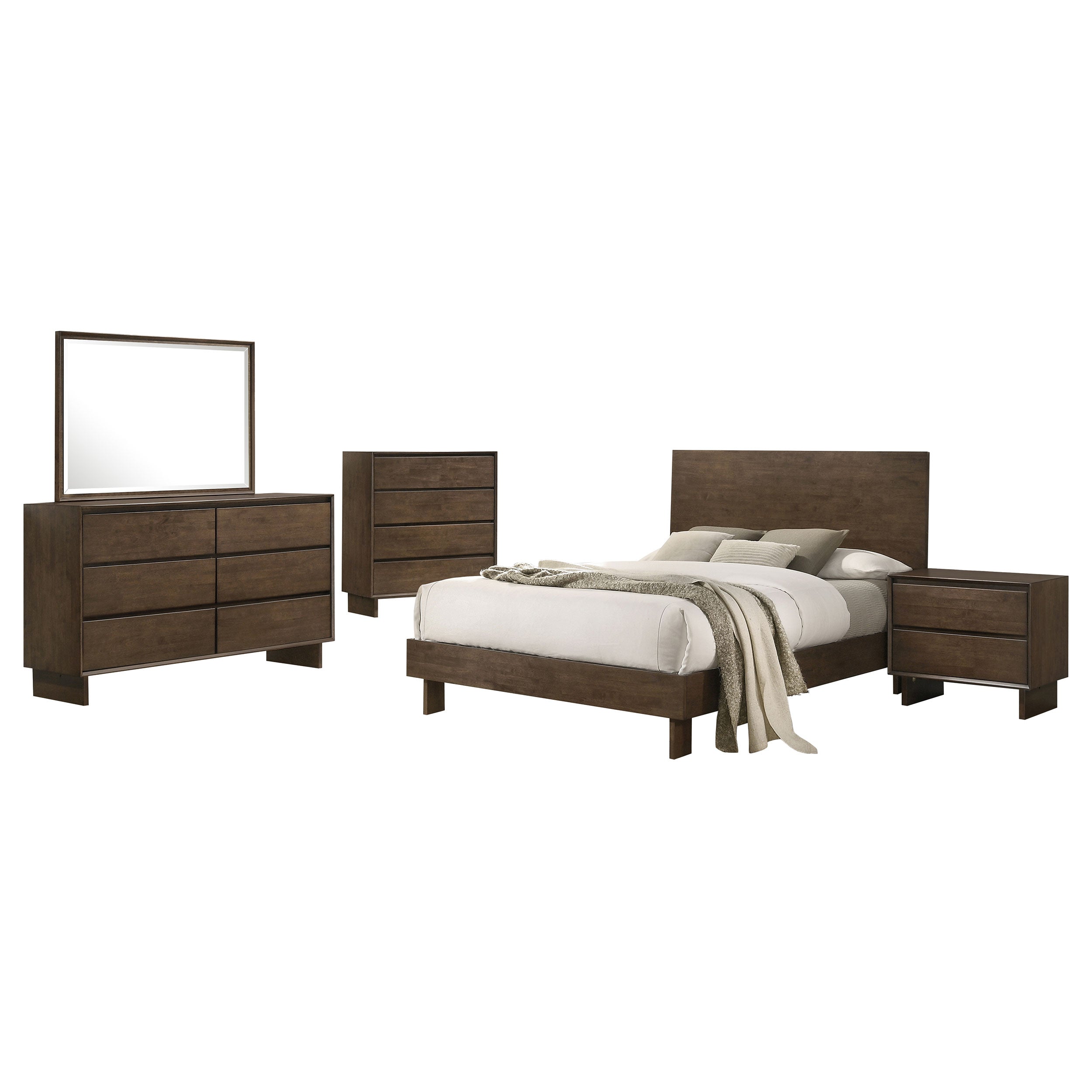 Glenwood 4-piece Eastern King Bedroom Set Warm Brown