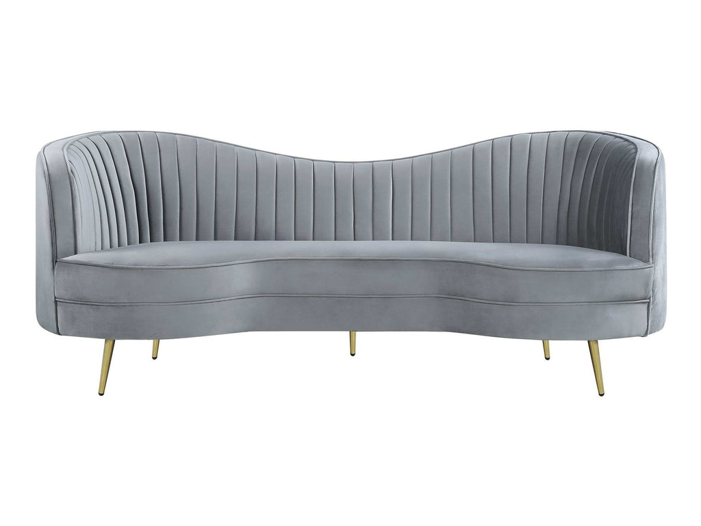 Sophia Upholstered Channel Tufted Sofa Grey