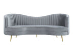 Sophia Upholstered Channel Tufted Sofa Grey