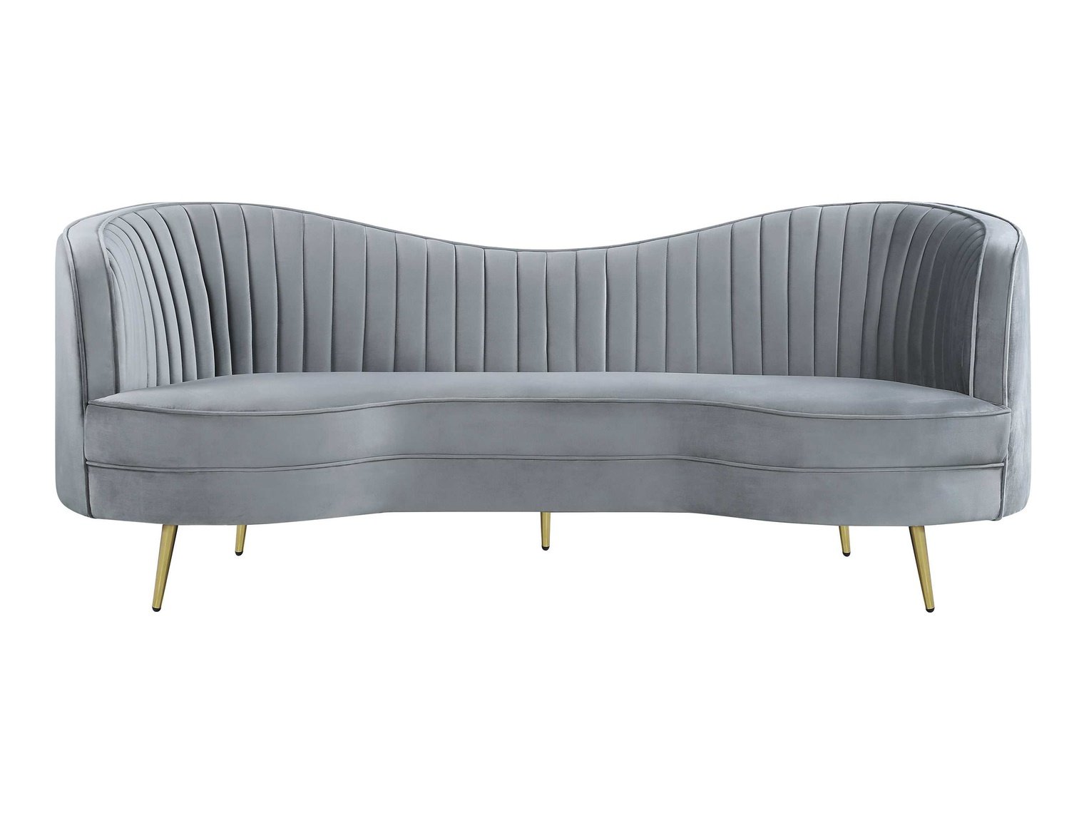 Sophia Upholstered Channel Tufted Sofa Grey