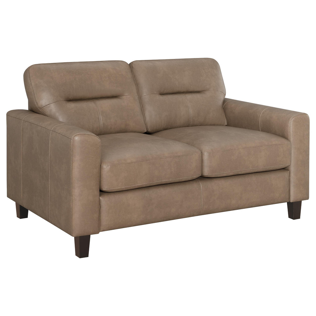 Scotland 2-piece Faux Leather Upholstered Sofa Set Black