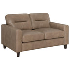 Scotland 2-piece Faux Leather Upholstered Sofa Set Black
