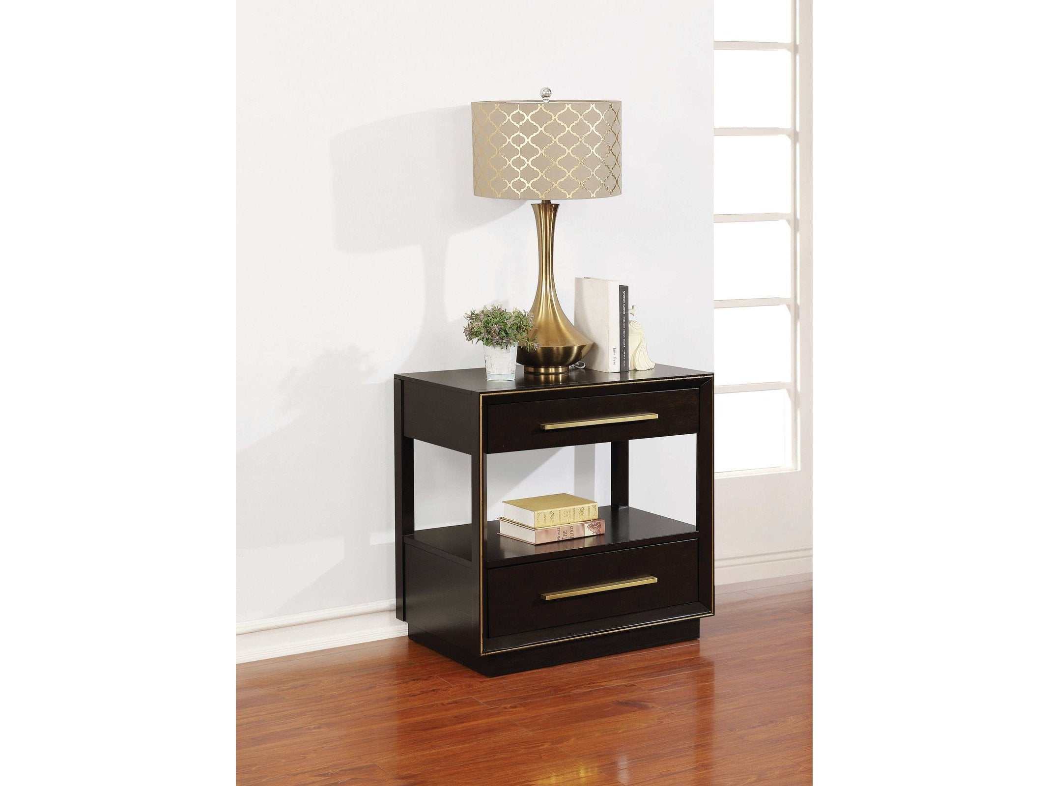 Durango 2-drawer Nightstand Smoked Peppercorn