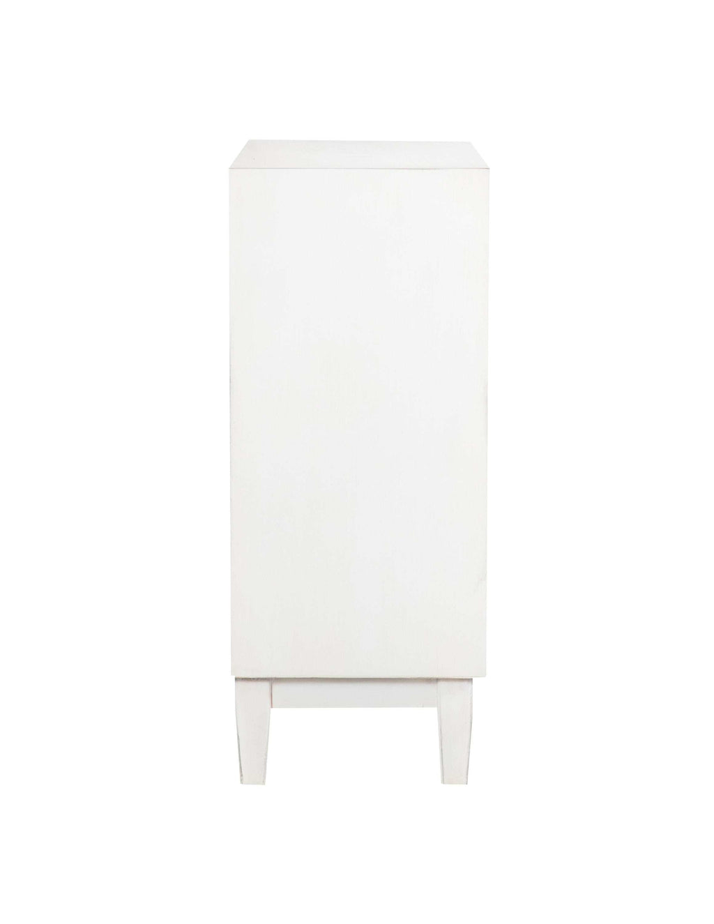 Gambon 2-door Wood Honeycomb Pattern Accent Cabinet White