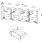 Denison 79-inch 4-door TV Stand Media Console Black