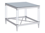 Lindley Square Tempered Mirror Acrylic Side End Table Chrome