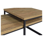 Straden 3-piece Engineered Wood Coffee Table Set Mango and Black