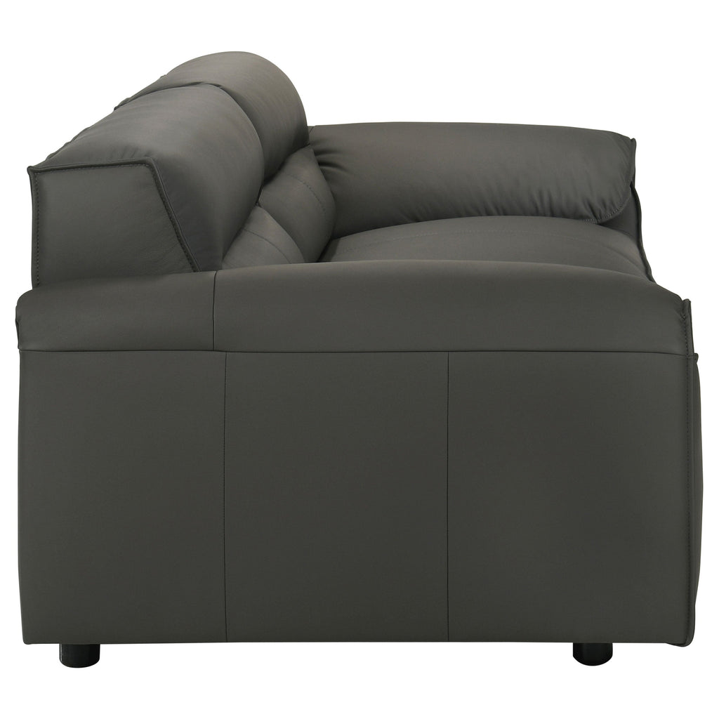 Buxton 2-piece Leather Upholstered Sofa Set Graphite