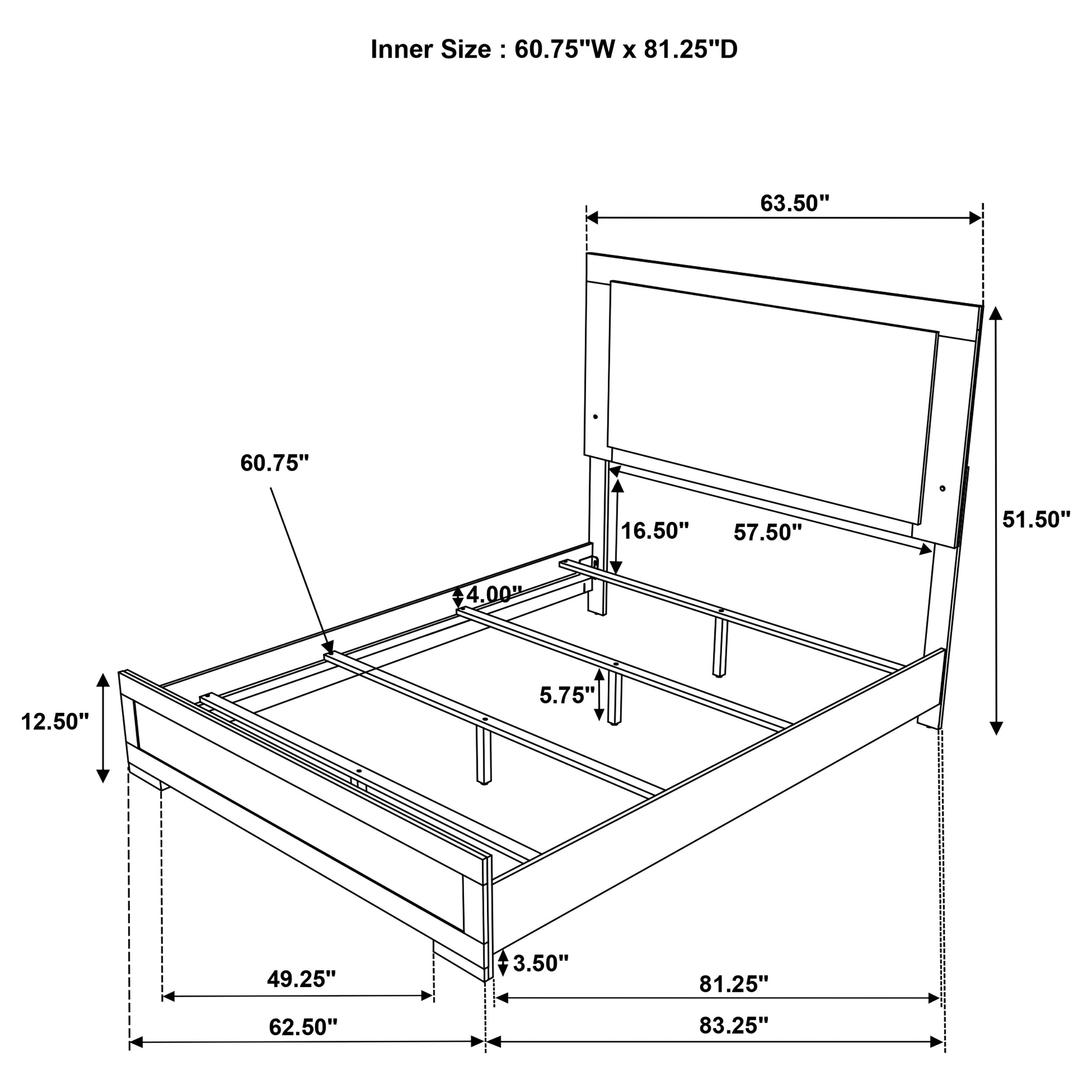 Hyland Eastern King Panel Bed LED Headboard Natural