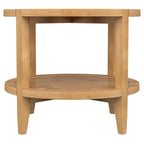 Camillo Round Solid Wood Side End Table Maple Brown