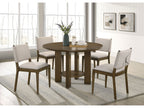Ottowa 5-piece Round Wood Dining Room Table Set Brown