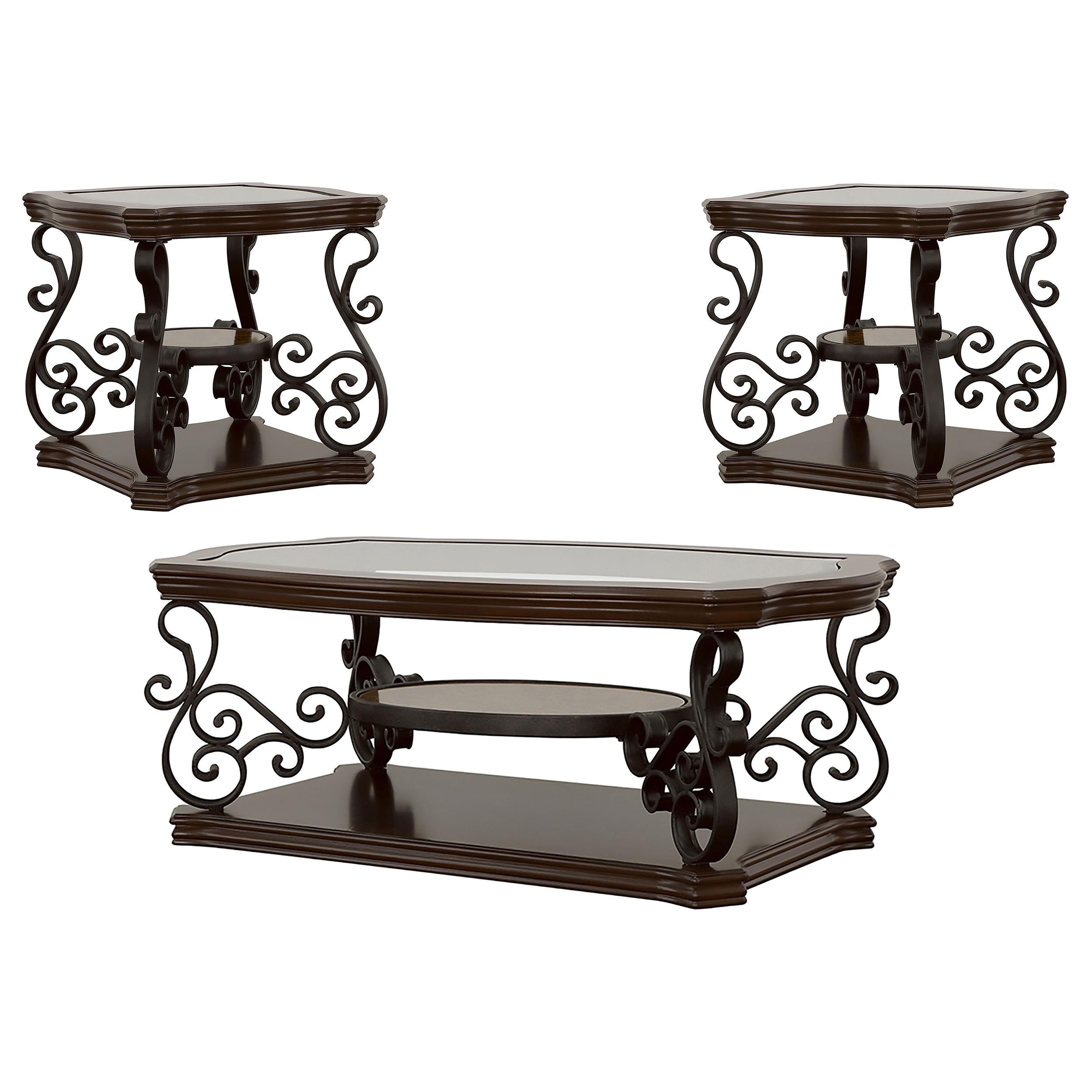 Laney 1-shelf Glass Top Rectangular Coffee Table Deep Merlot