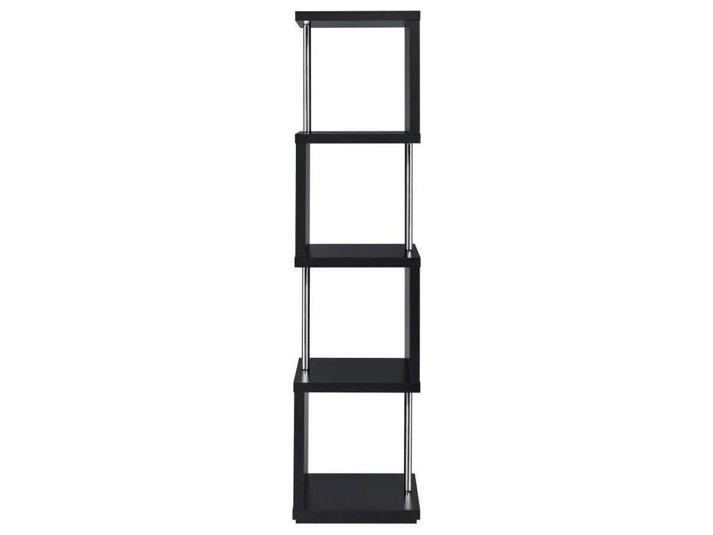 Baxter 67-inch 4-shelf Bookshelf White and Chrome