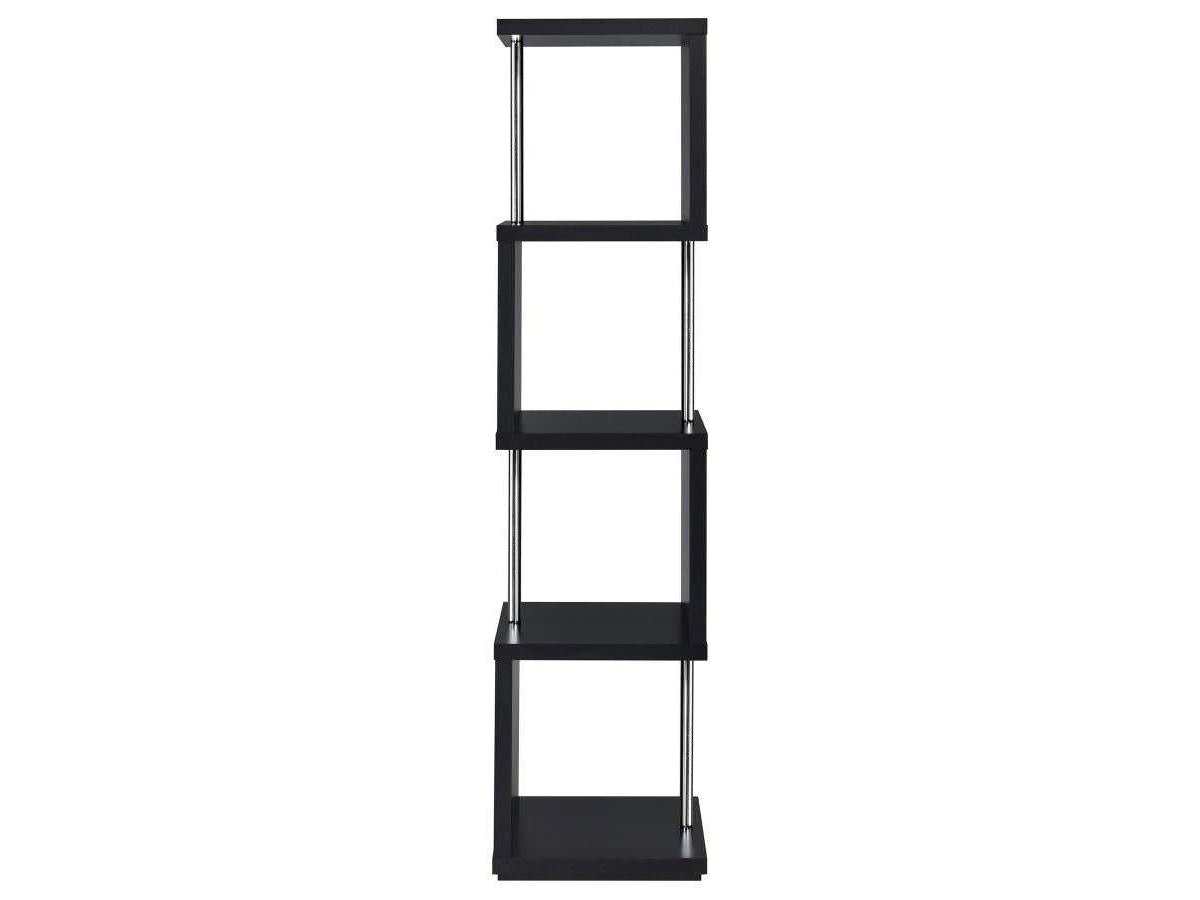 Baxter 67-inch 4-shelf Bookshelf White and Chrome