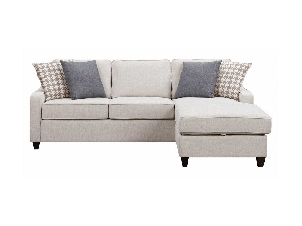 Mcloughlin Upholstered Sloped Arm Sectional Sofa Platinum