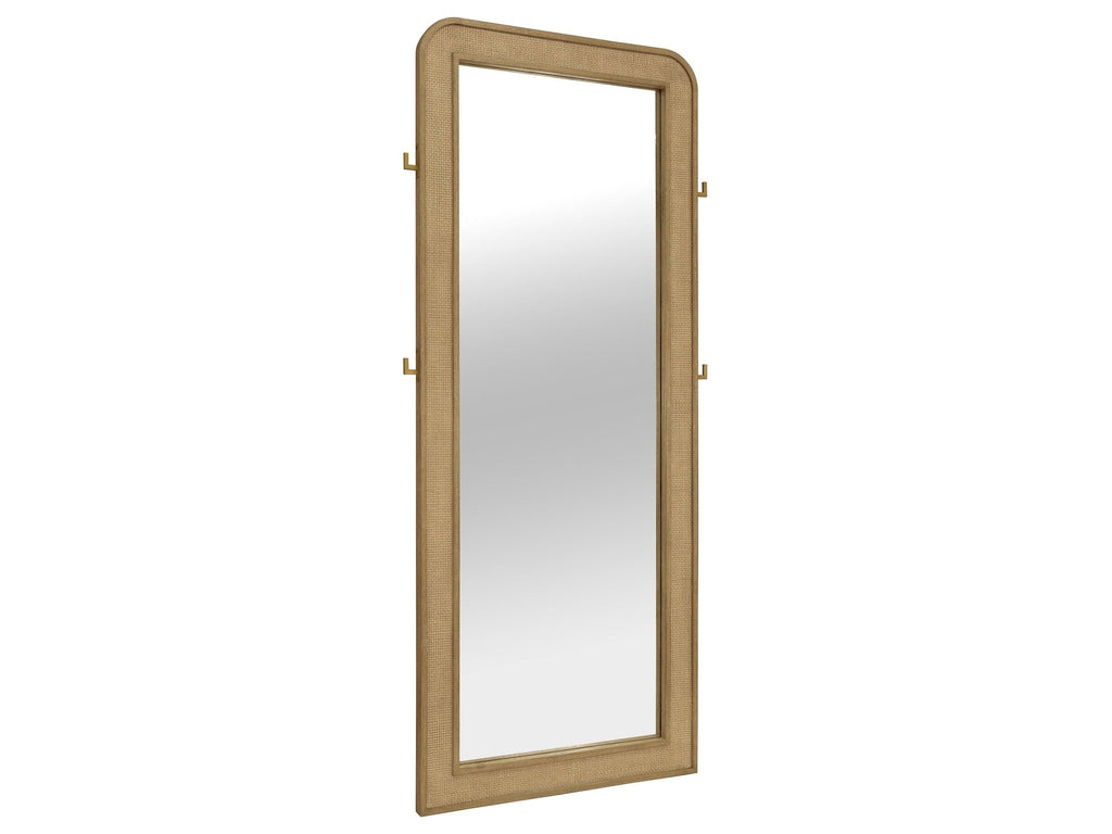Arini Cane Weave Full Length Standing Floor Mirror Sand Wash