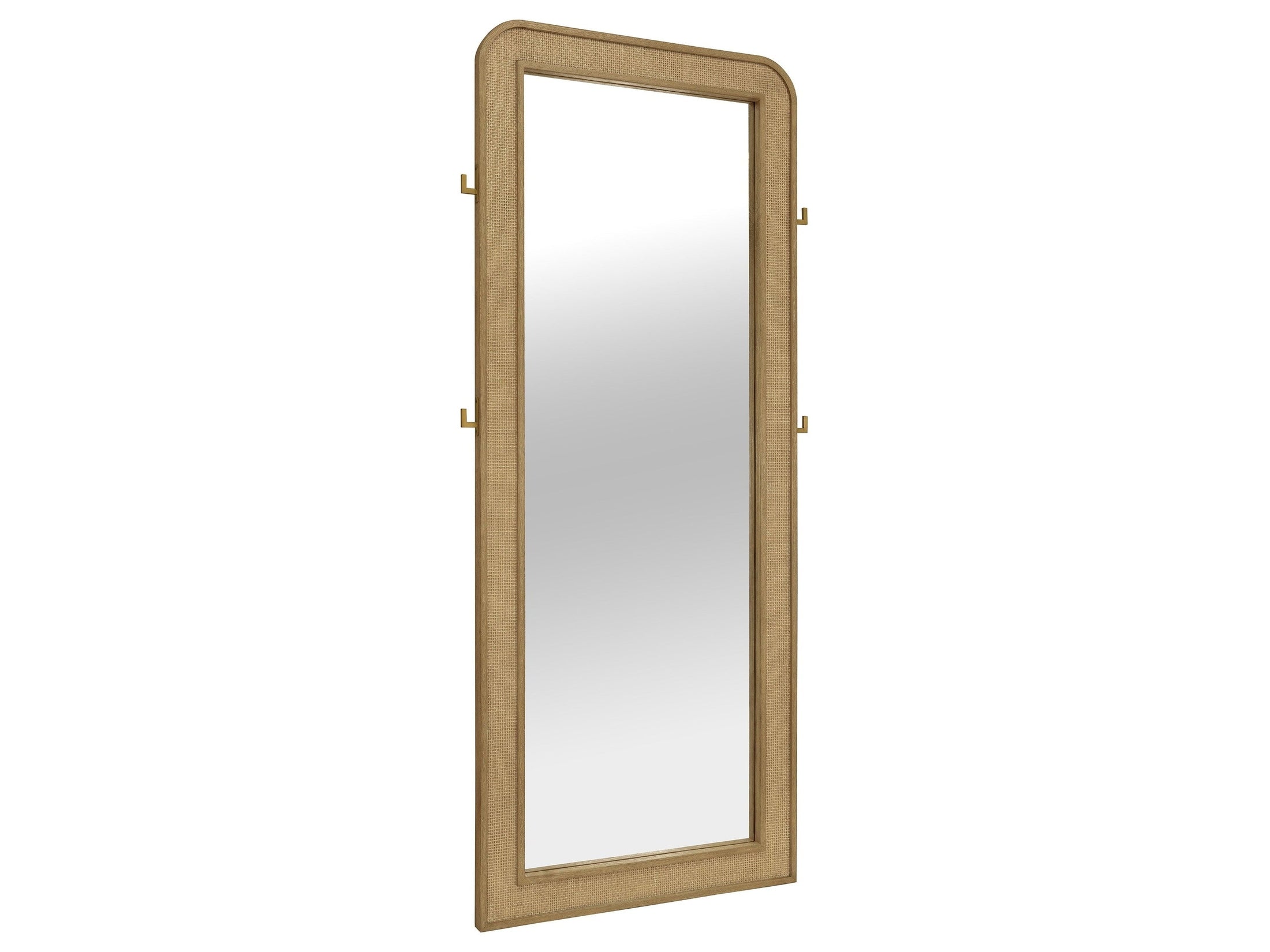 Arini Cane Weave Full Length Standing Floor Mirror Sand Wash