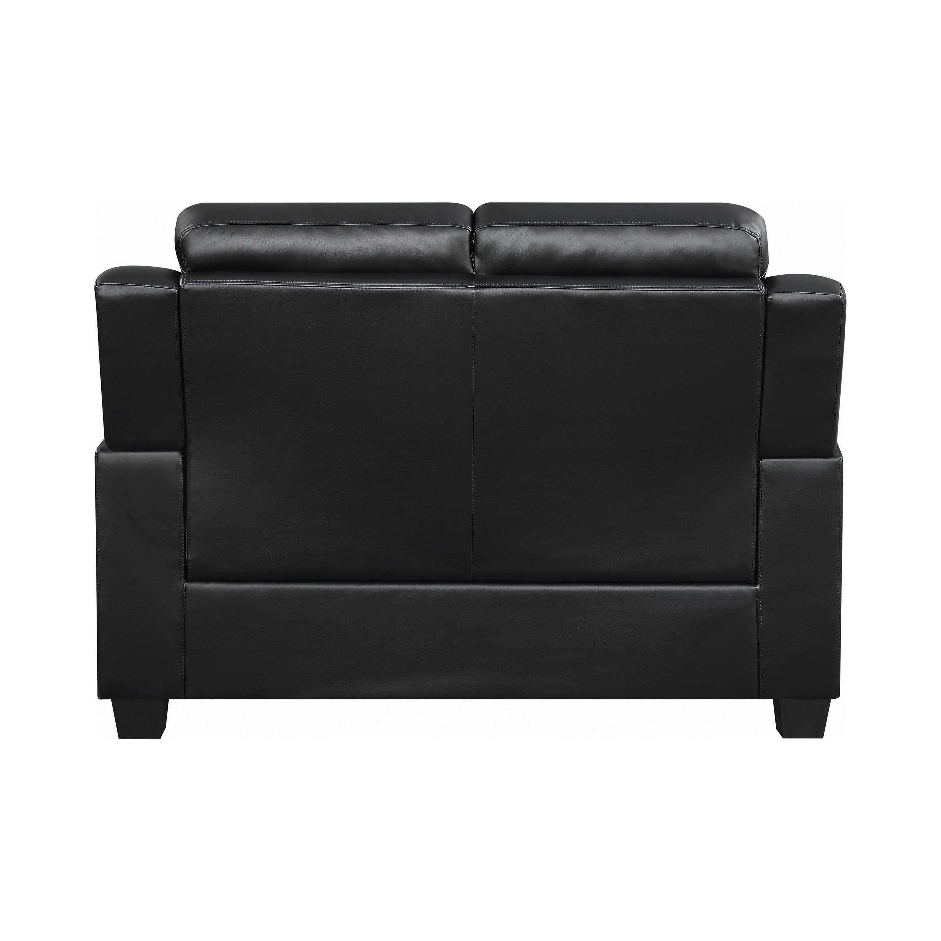 Finley 2-piece Upholstered Padded Arm Tufted Sofa Set Black