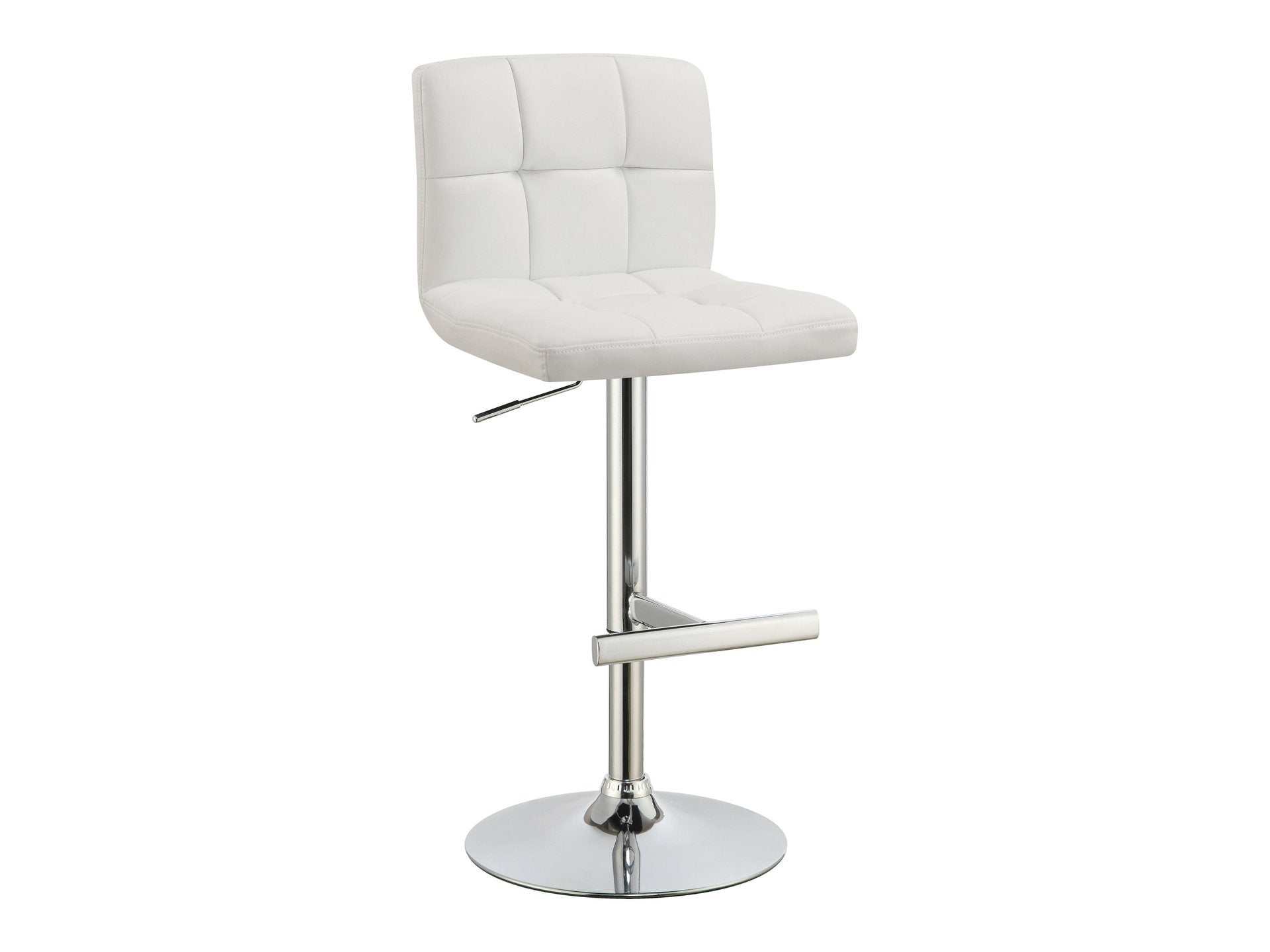 Arun Chrome & White Adjustable Height Bar Stools (Set Of 2)