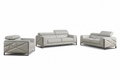 MI-989 Giorgio Light Grey Italian Leather Living Room Collection