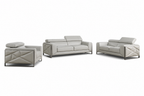 MI-989 Giorgio Light Grey Italian Leather Living Room Collection