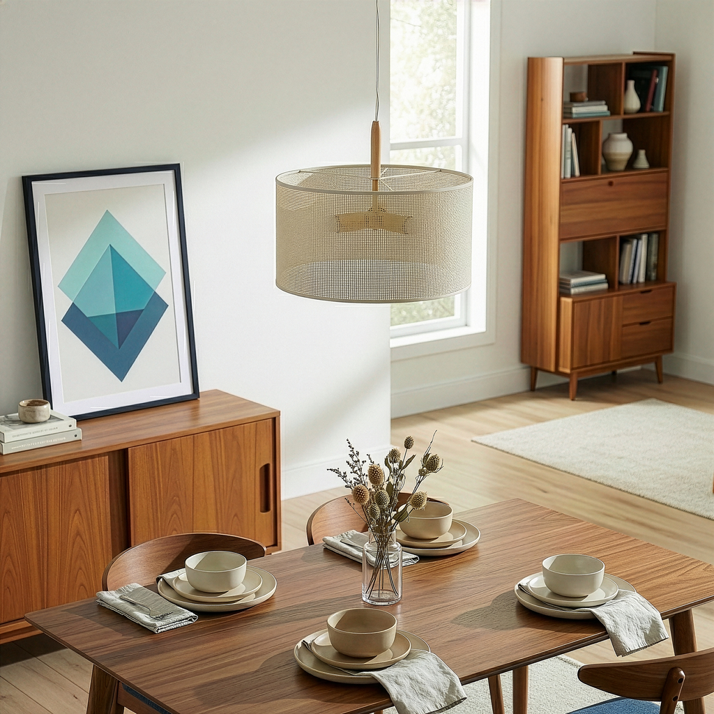 Glacier Pendant Lamp - Oak + Natural + Gold
