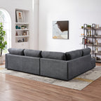 Glander Grey Fabric Left-Facing Sectional Sofa