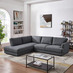 Glander Grey Fabric Left-Facing Sectional Sofa