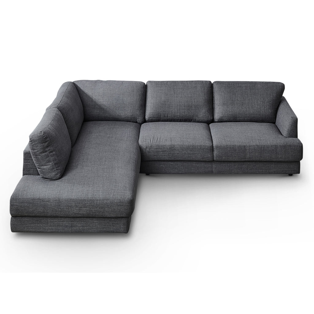 Glander Grey Fabric Left-Facing Sectional Sofa