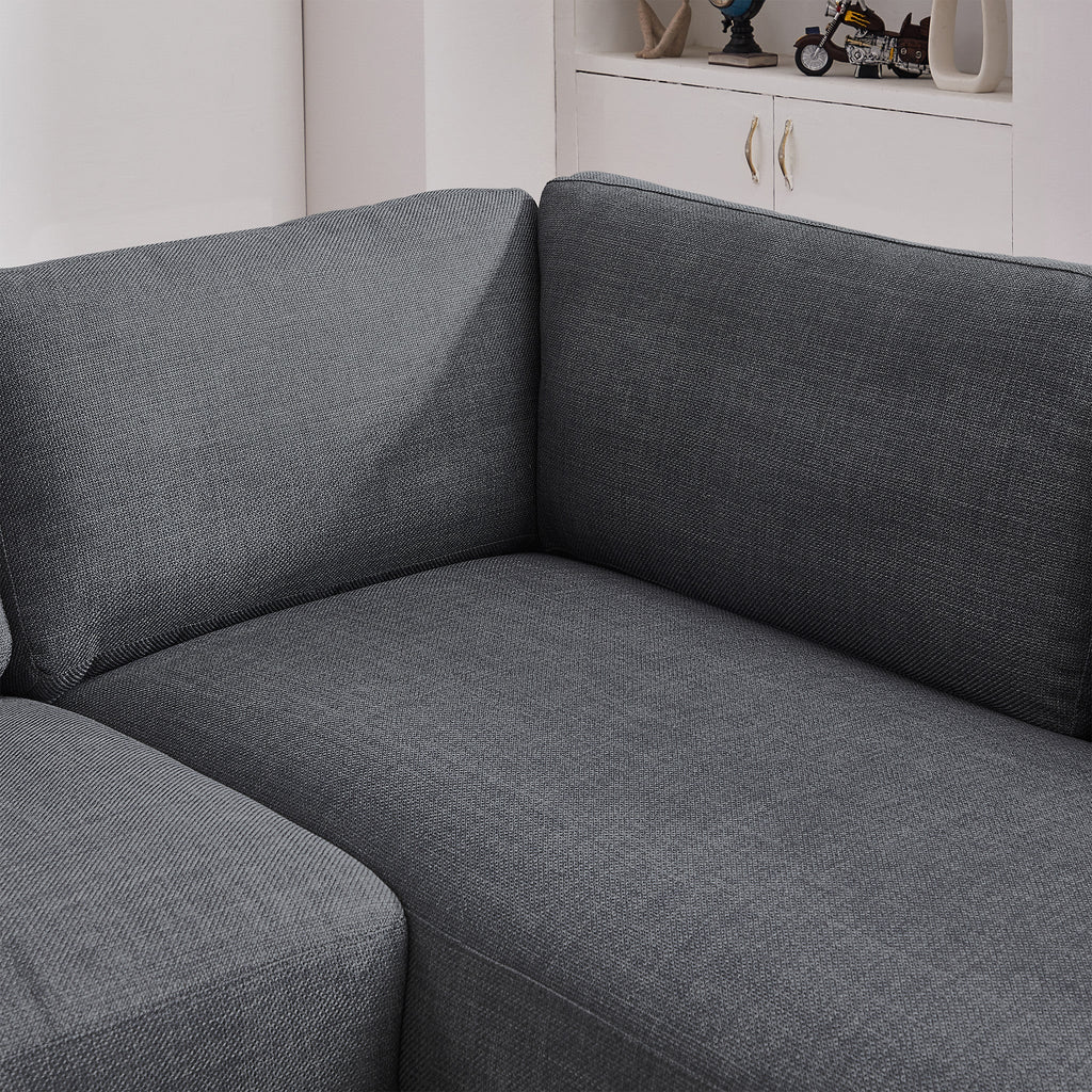 Glander Grey Fabric Right-Facing Sectional Sofa