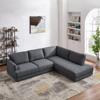 Glander Grey Fabric Right-Facing Sectional Sofa