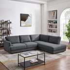 Glander Grey Fabric Right-Facing Sectional Sofa
