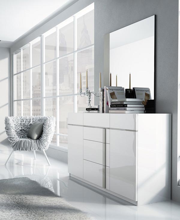 ESF Furniture - Granada 120 Dresser and Mirror - GRANADADRESSERWHITE-M