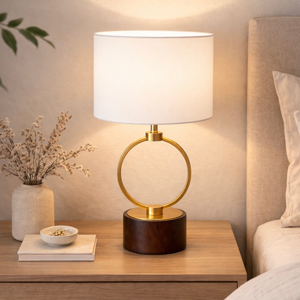 Grid Metal Circular Table Lamp
