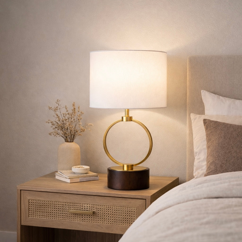 Grid Metal Circular Table Lamp