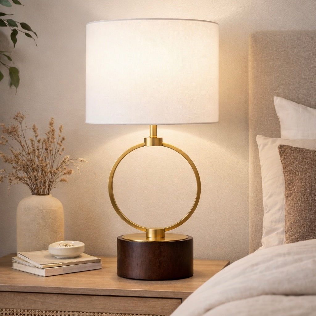 Grid Metal Circular Table Lamp